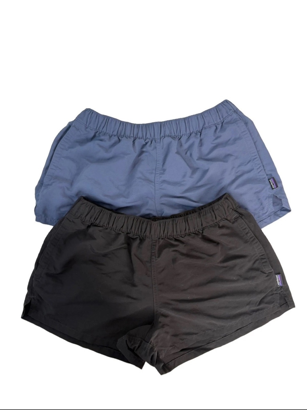 PATAGONIA womens Barely Baggies shorts sz S lot of 2 Black Blue